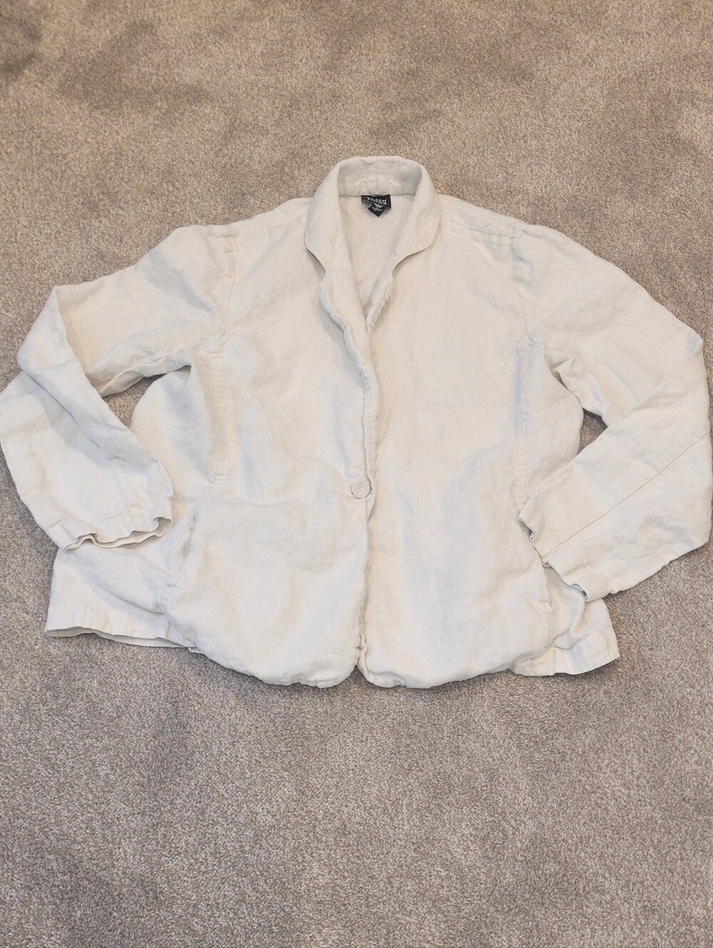 Eileen Fisher Womens Irish Linen Button Blazer Size Large